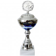 Stalo teniso apdovanojimo taurė sidabro - mėlynos spalvos 29 cm.
